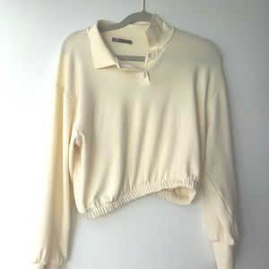 ZARA YELLOW CROPPED PULLOVER - NEVER WORN